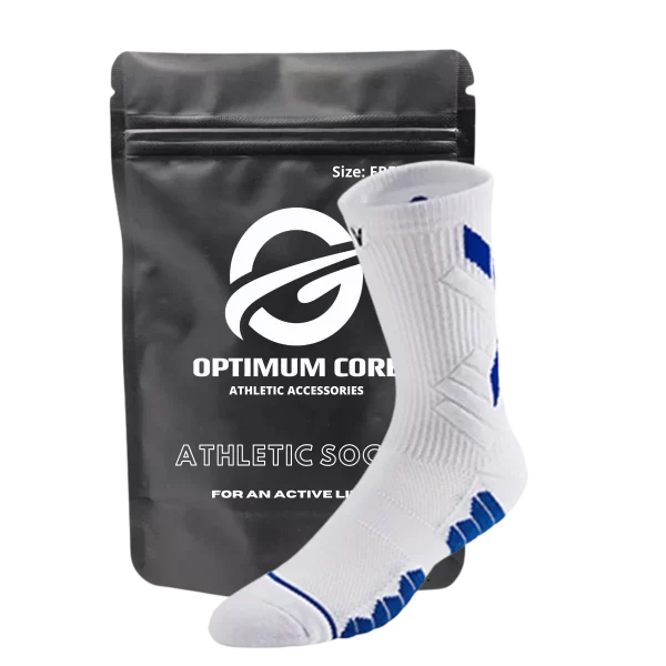 Herren Crossfit Socken _Basketball Socks Tube weiß und blau