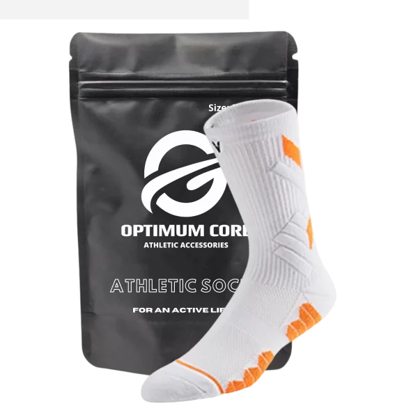 Herren Crossfit Socken _Basketball Socks Tube weiß und orange
