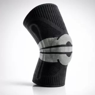 Kompressions Kniebandage für Sport schwarz grau stabilisierende Kniegelenkbandage von optimum core