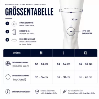 ultra 3D Sport Kniebandage gallerei größen tabelle 26