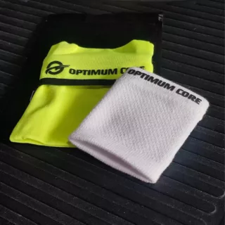 Schweissband Handgelenk Baumwolle 2er Set Farbe weiß Gym Detail Bild Optimum Core