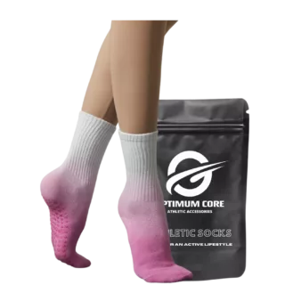 Mittel hohe Yoga Socken weiss-Pink Farbverlauf EU 35-41 Damen