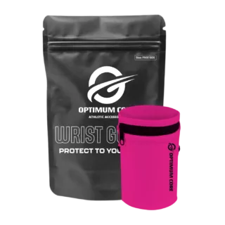 Optimum Core Handgelenktasche Pink Logo Schwarz Schweißband