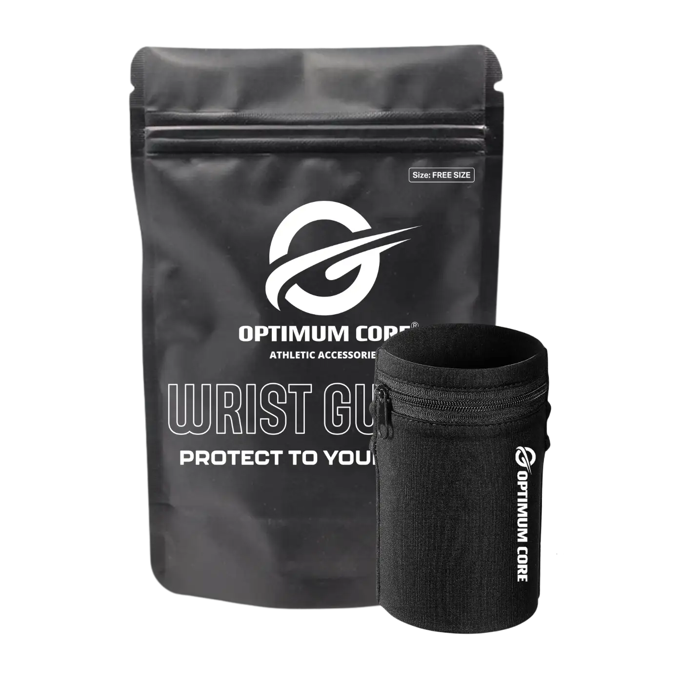 Optimum Core Handgelenktasche schwarz Schweißband mit Logo
