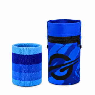 Workout-Duo Blue Ocean – Tasche mit Farbakzenten + Blaues schweißband 26